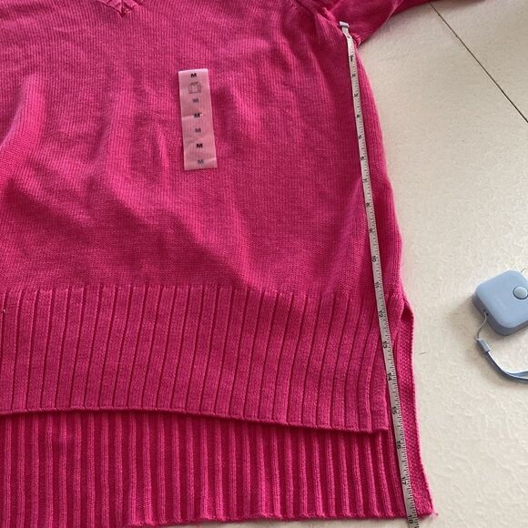 Old Navy Rib-Knit V-Neck Sweater Fuchsia Sz M - Picture 10 of 11